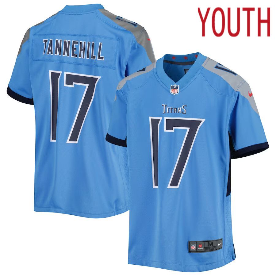 Youth Tennessee Titans #17 Ryan Tannehill Nike Light Blue Game NFL Jersey